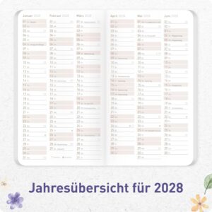 Häfft® Monthly Calendar Square, Pocket Calendar 2027 Small "Lovely Flowers" – Bild 5