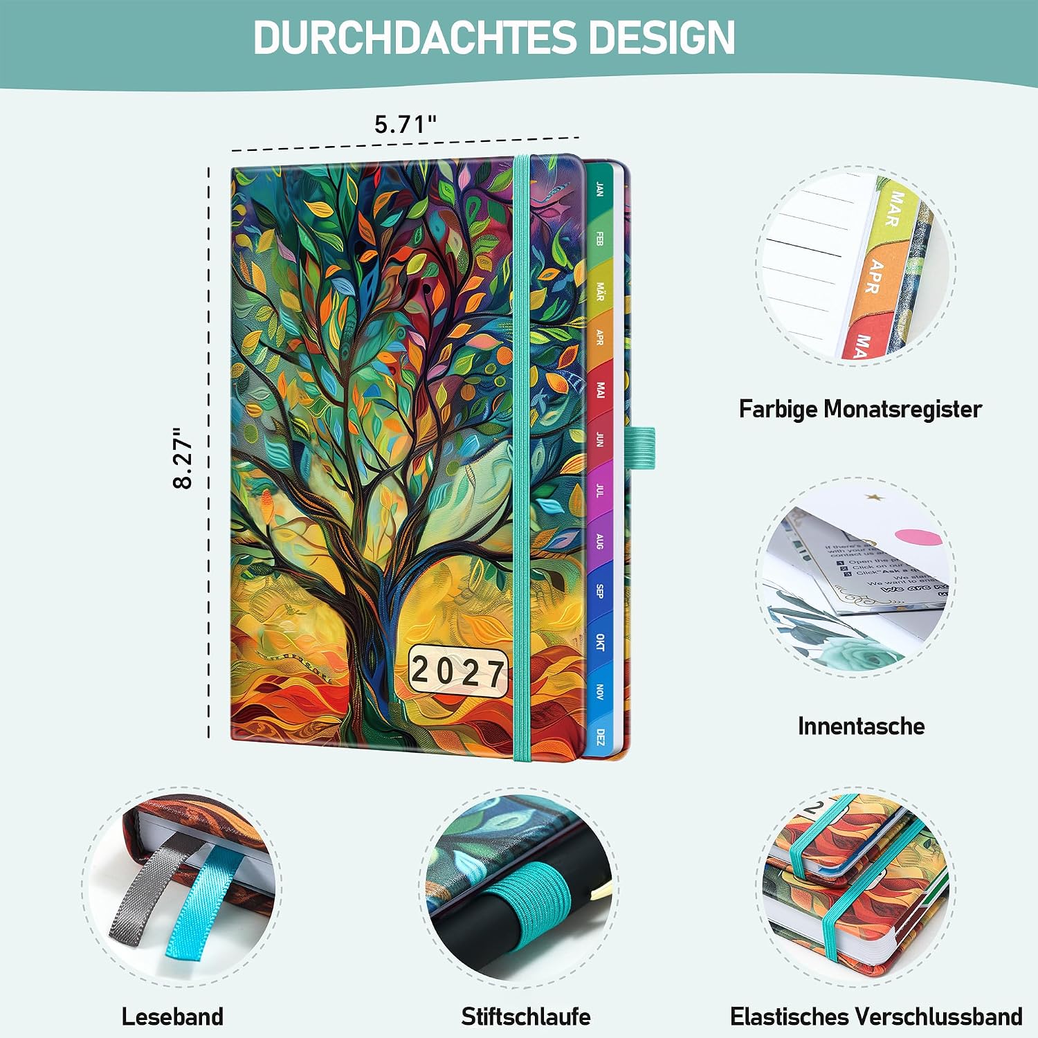2027 A5 Diary - Book Calendar 2027, Calendar 2027, Weekly Planner 2027 – Bild 3