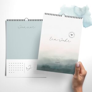 heaven+paper Photo Calendar Always to Design Yourself | Craft Calendar without Year A4 Made of Extra Thick 250 g/m² Cardboard | Wall Calendar Made in Germany (Aqua) – Bild 7