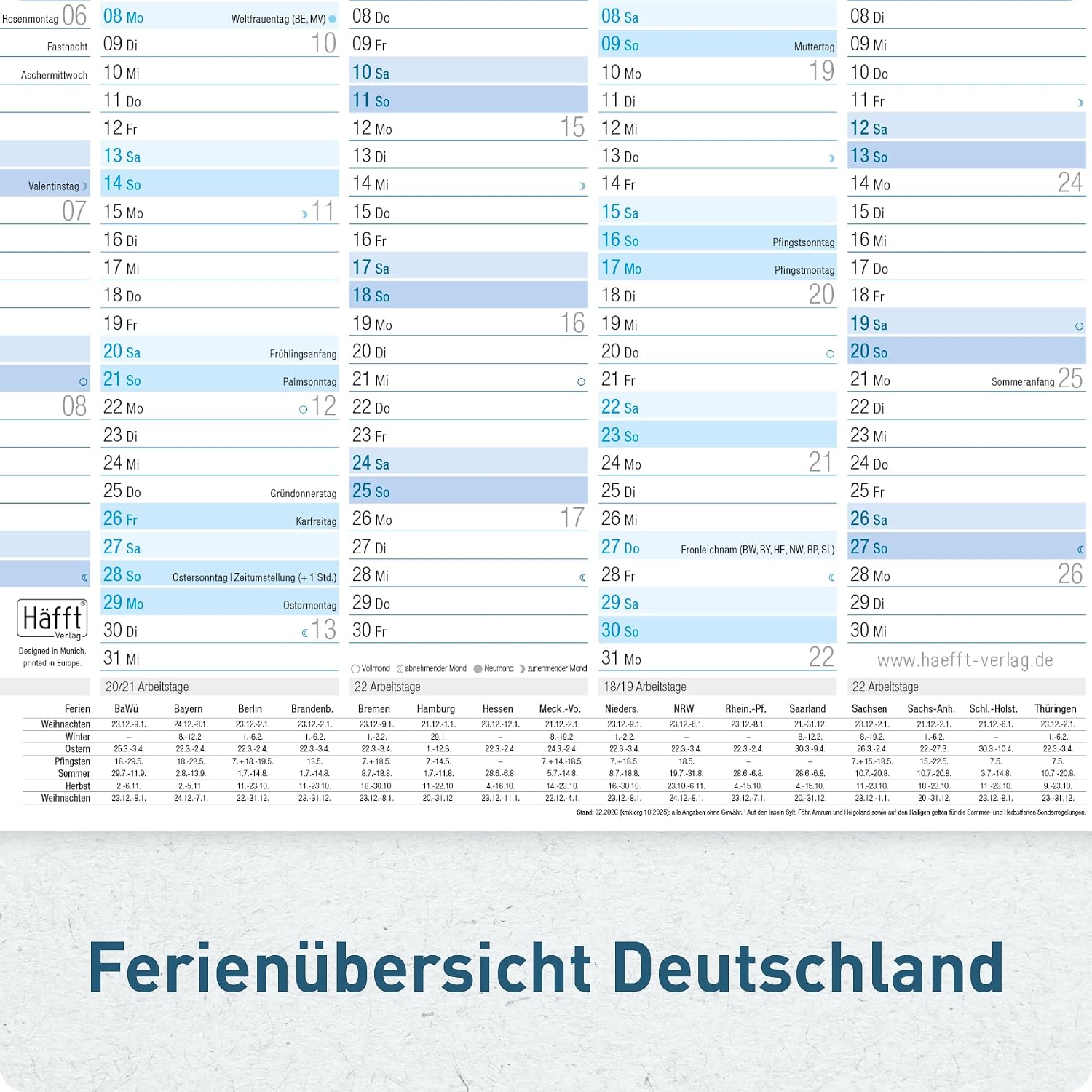 Häfft® 5 x Chalkboard Calendar 2027 A4 Landscape Year Planner Wall Calendar – Bild 5
