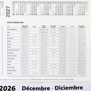 3-Month Calendar 2027 Office Calendar Wall Planner 450 x 235 mm Three Month Calendar Small – Bild 4
