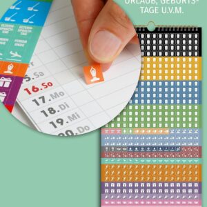 Schöne Güter® Couples Calendar 2027 Family Calendar 3 Columns 16 x 32.5 cm Eucalypt Greenery Wall Planner for 2 People Couple Planner Natural Design Modern and Fresh Includes Stickers and Holidays – Bild 5