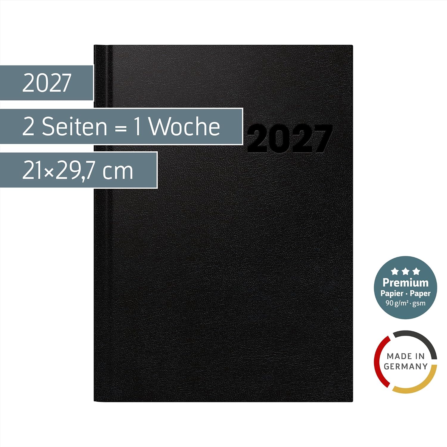 BRUNNEN 1078160907 Premium Book Calendar Model 781 2027 A4 Plastic Black – Bild 2