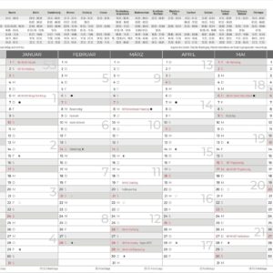 Blackboard Calendar A3 on Both Sides 2027: Yearly Overview 42 x 29.7 cm with 14 Months, Printed on Both Sides, Holidays, Holiday Dates & Moon Phases, Ideal for Office, Home Office & School