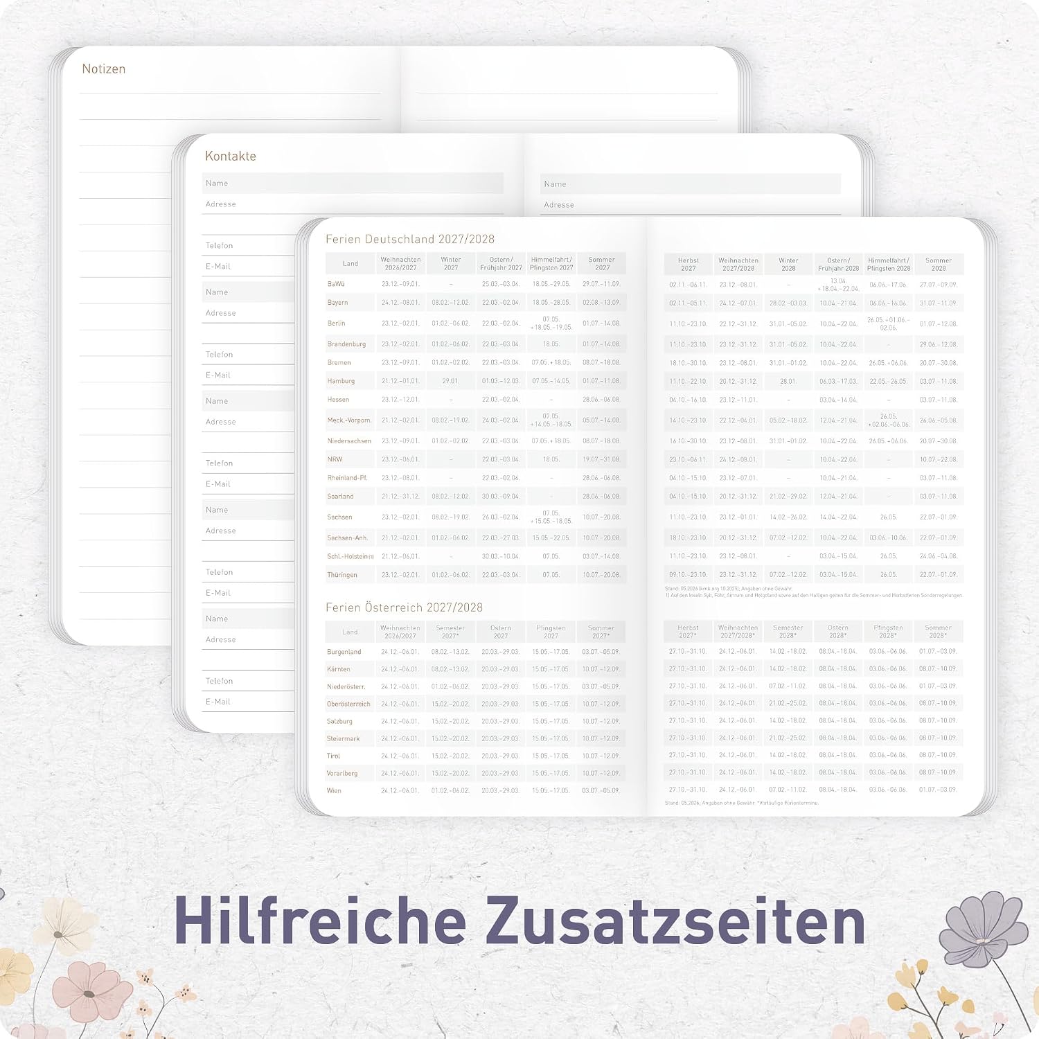 Häfft® Monthly Calendar Square, Pocket Calendar 2027 Small "Flower Joy" – Bild 6