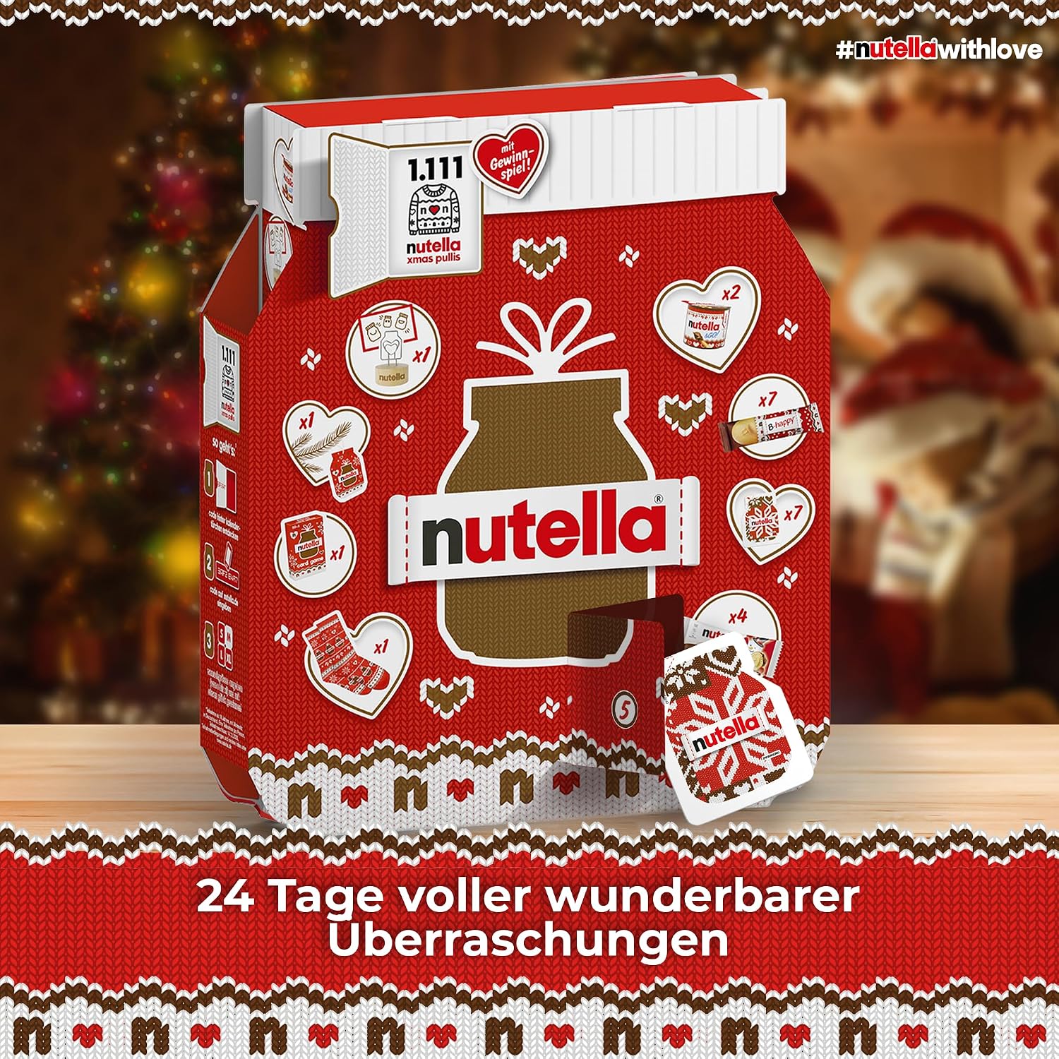 nutella Advent Calendar 2026 with Socks, Card Game & Photo Stand, 528 g – Bild 8