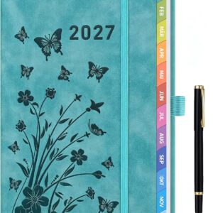 Diary 2027 A5 Turquoise - Book Calendar 2027 A5 1 Week 2 Pages, Calendar 2027 Book Calendar, Weekly Planner 2027, Agenda 2027, Hard Cover, 100gsm Paper