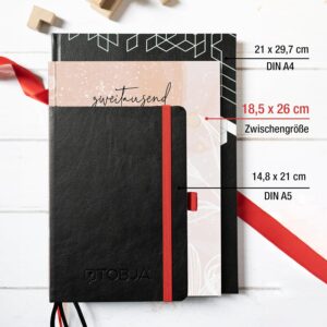 TOBJA® Book Calendar 2027 OptiPlaner Rosé - Watercolour Design Dusky Pink, 30 Minutes Stroke 7-21 o'clock, Weekly Planner Between A5 & A4 (18.5 x 26 cm), FSC, 4 Languages | Diary 2027 Women – Bild 5