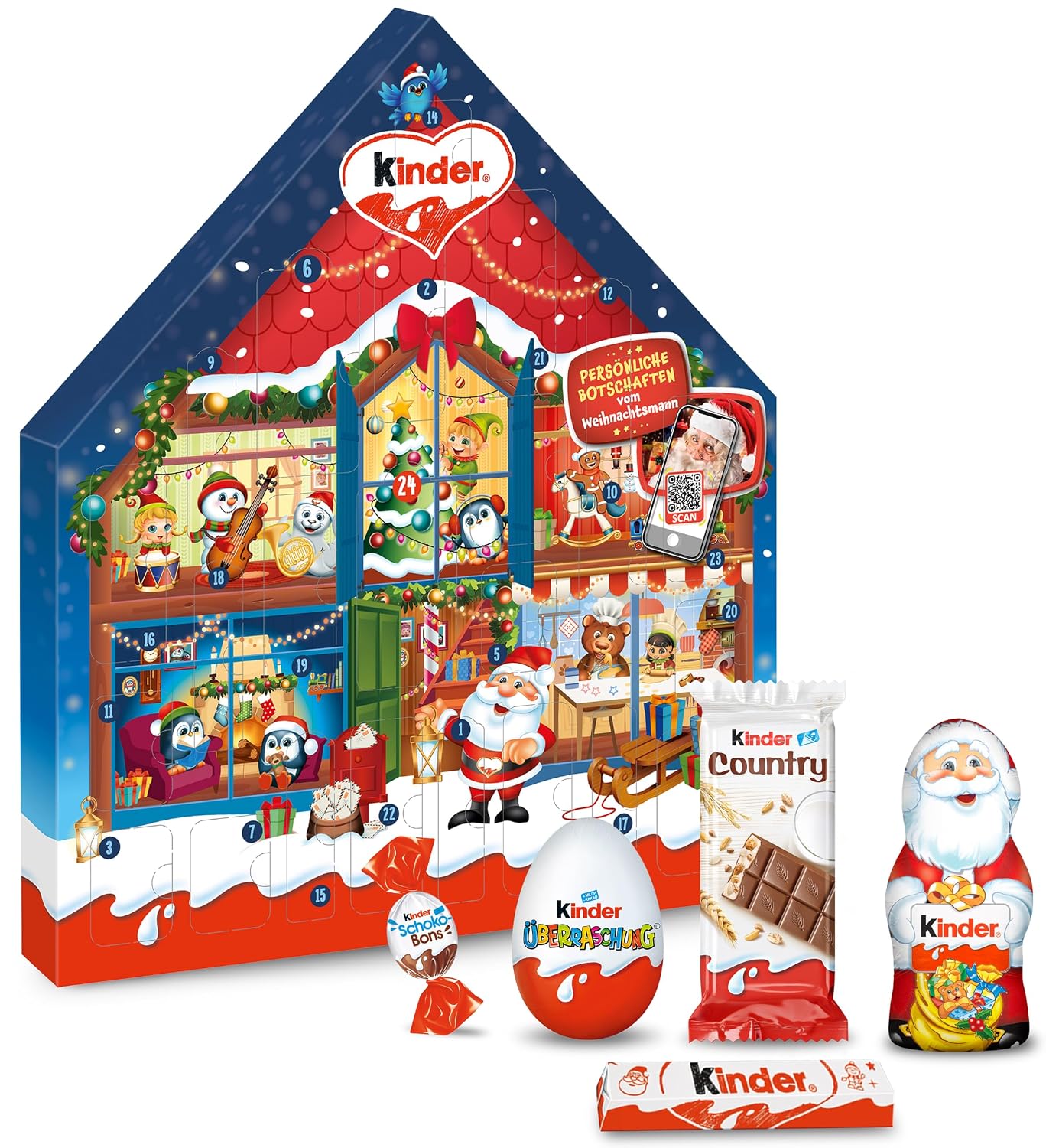 Kinder Maxi Mix Advent Calendar 2026, with 8 Hollow Figures & Chocolate