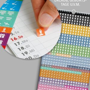 Schöne Güter® Family Calendar 2027 Family Planner 5 Columns with Stickers Holidays Black White Calendar 23 x 43 cm Black White Design Planner Wall Calendar 5 Columns Bold Text & Graphic – Bild 4