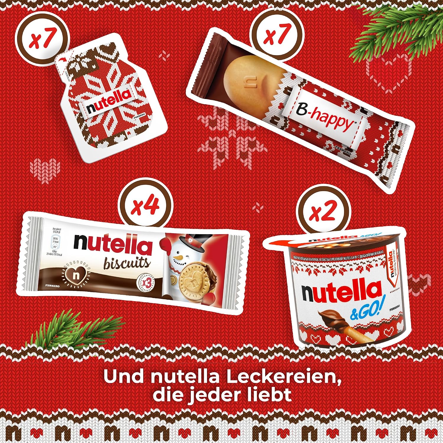 nutella Advent Calendar 2026 with Socks, Card Game & Photo Stand, 528 g – Bild 7