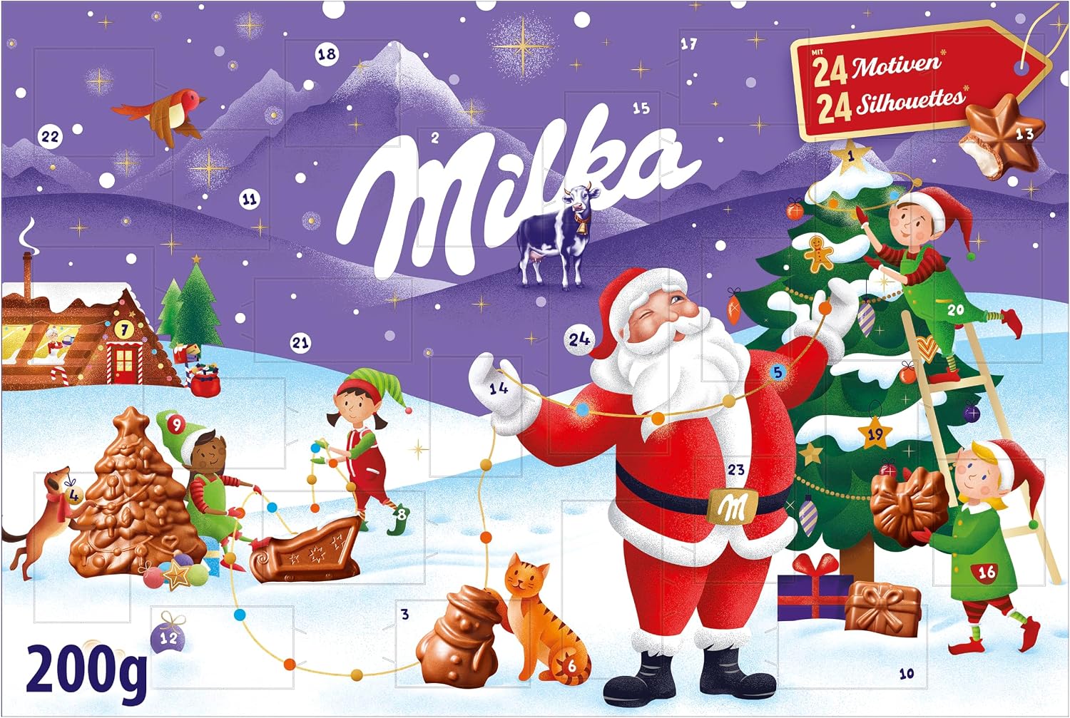 Milka Advent Calendar, 24 Doors with Alpine Milk Chocolate, 200 g – Bild 2
